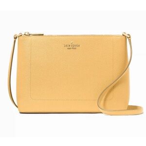 **NWT** KATE SPADE Yellow Pebbled Leather Leila Crossbody Bag - Fresh Hay